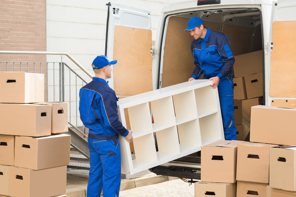 Two men's are move a home equipment in new york city